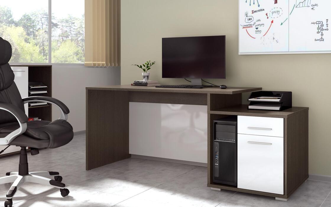 Office Merino 7364 oak anthracite + white glossy