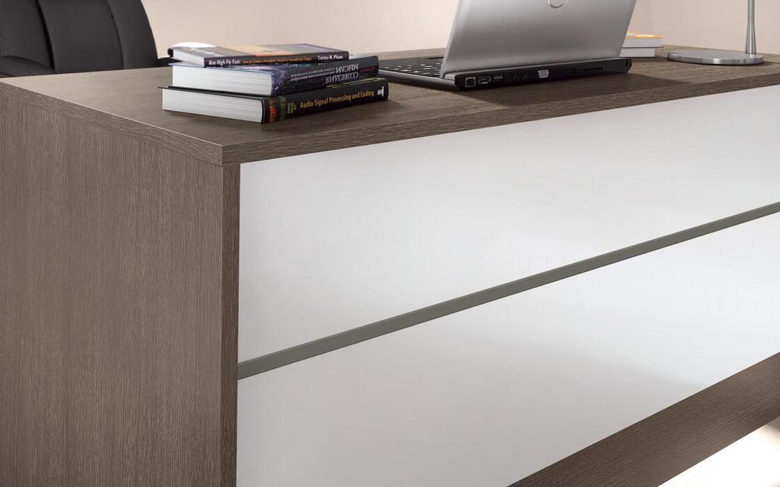 Office Ryan 7360 oak anthracite + white glossy