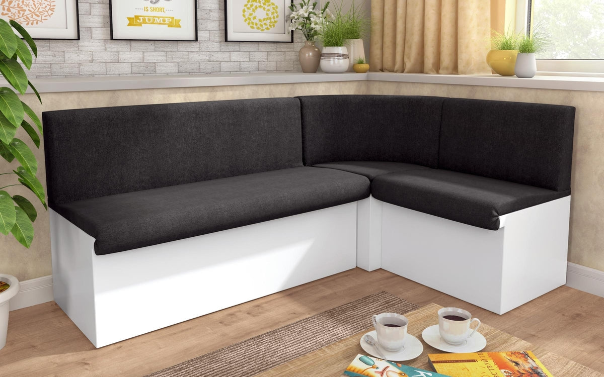 Corner sofa Julia 5430 black + white skin