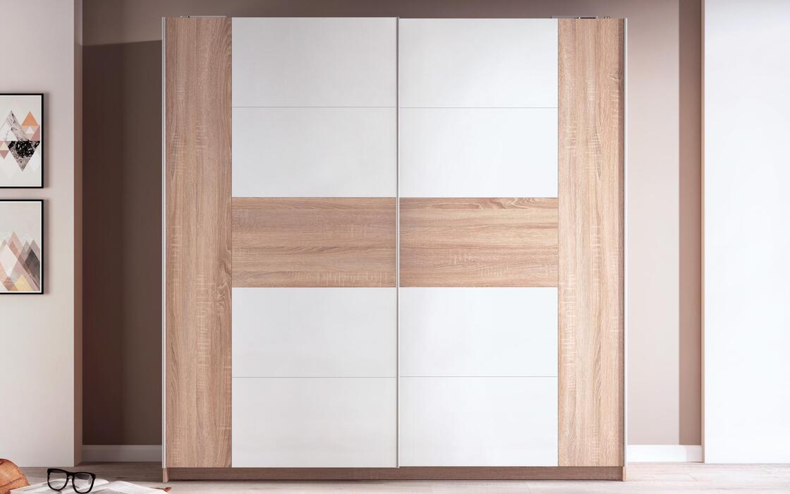 Sliding wardrobe Loki 9847 sonoma oak + white gloss