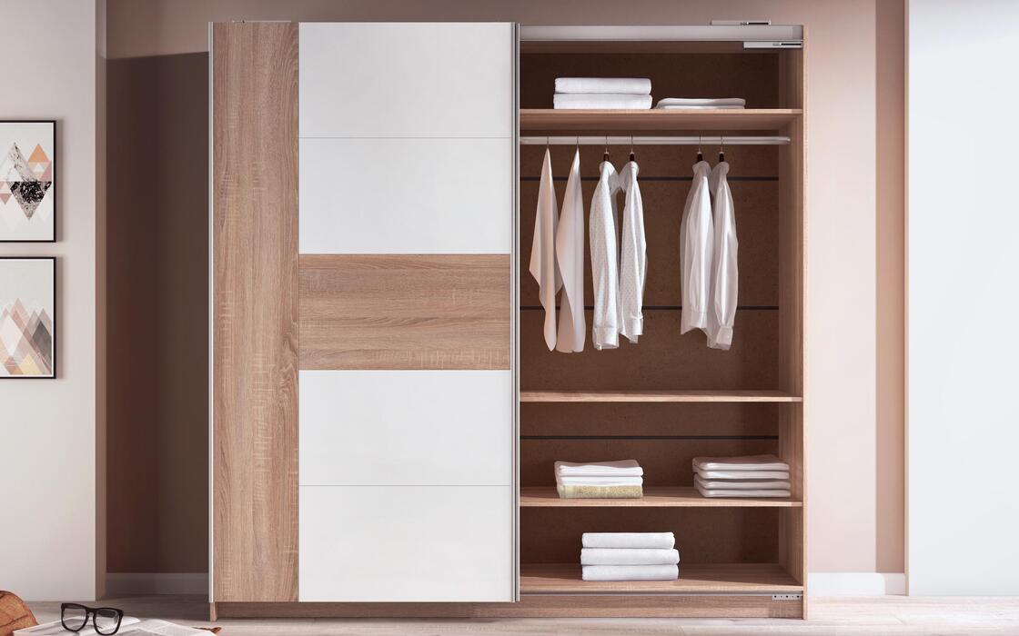 Sliding wardrobe Loki 9847 sonoma oak + white gloss