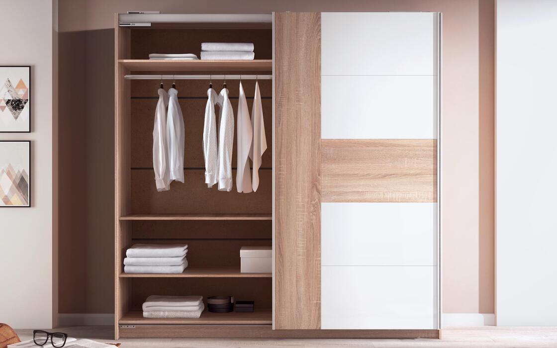 Sliding wardrobe Loki 9847 sonoma oak + white gloss