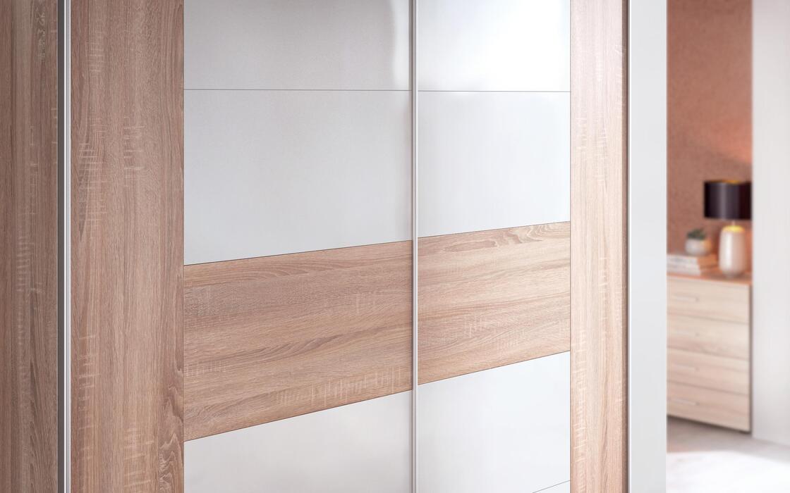 Sliding wardrobe Loki 9847 sonoma oak + white gloss