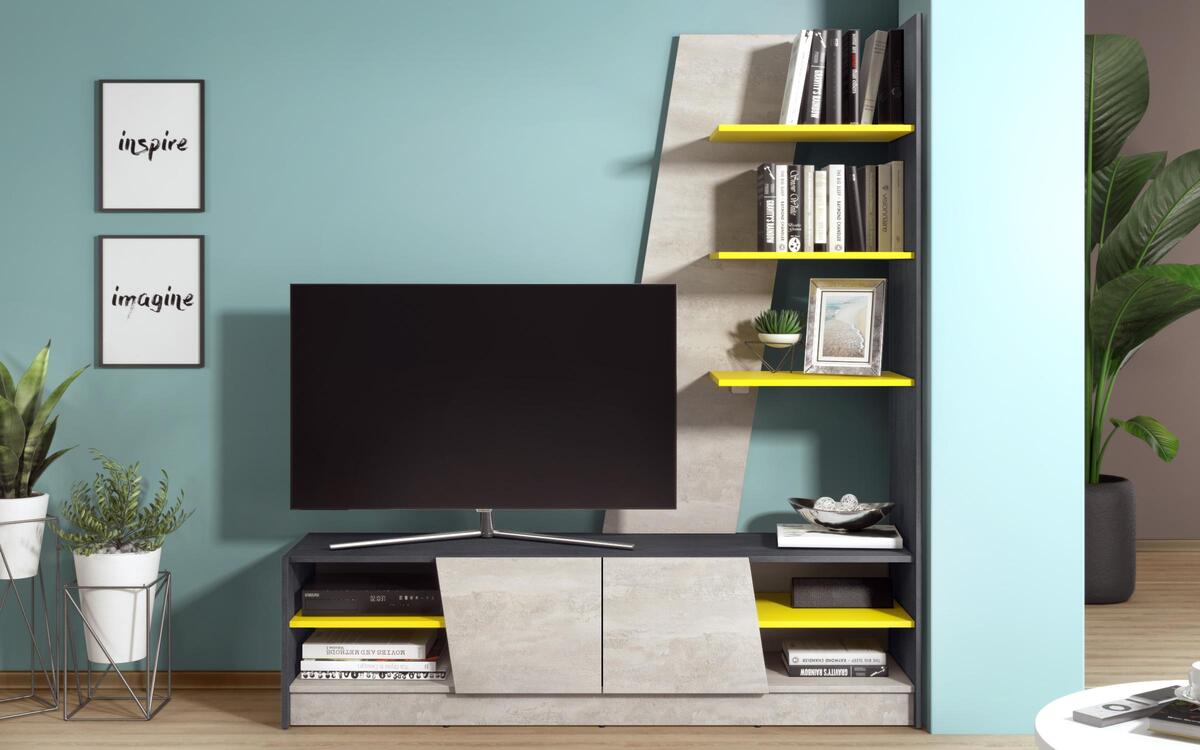 Composition furniture Mars 8466 magma + beton + yellow
