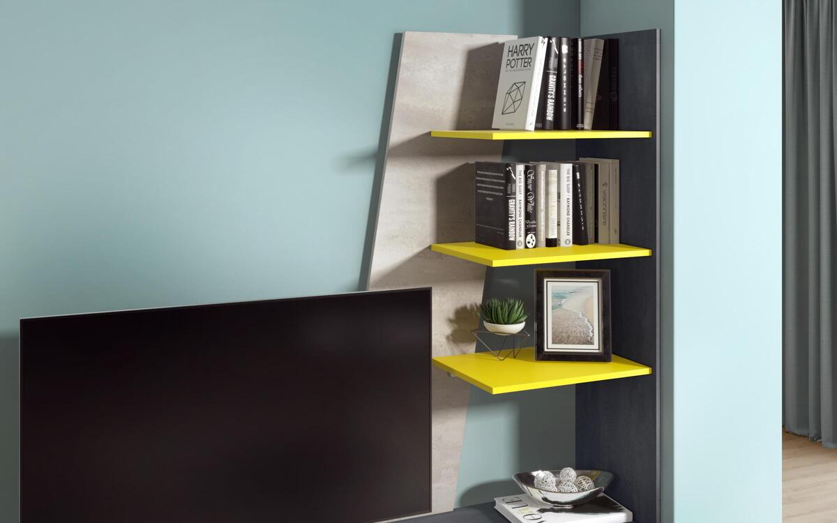 Composition furniture Mars 8466 magma + beton + yellow