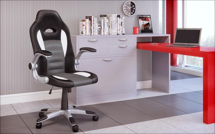 Office chair Ristos 5678 black + white + grey