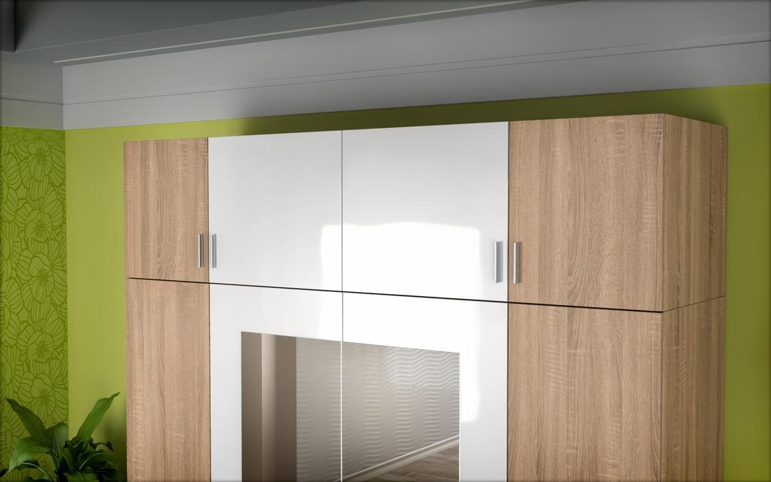 Path 2612 wardrobe loft sonoma oak + white gloss