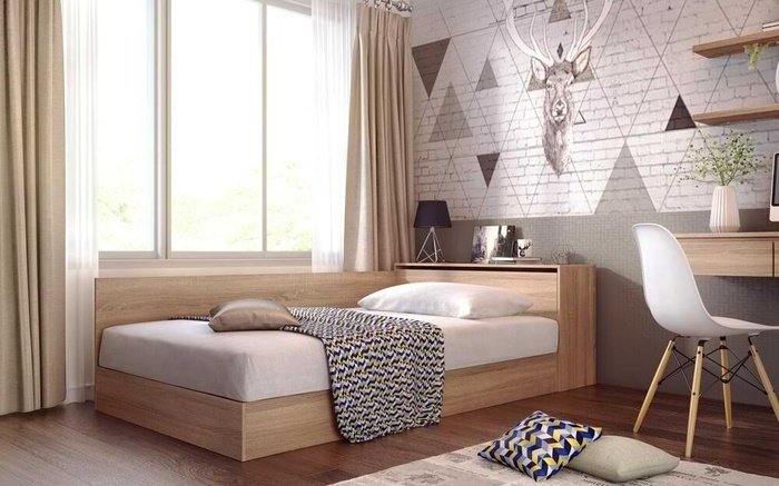 Rider double bed 120x190 wenge