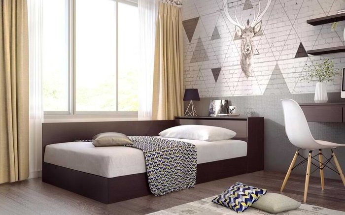 Rider double bed 120x190 wenge
