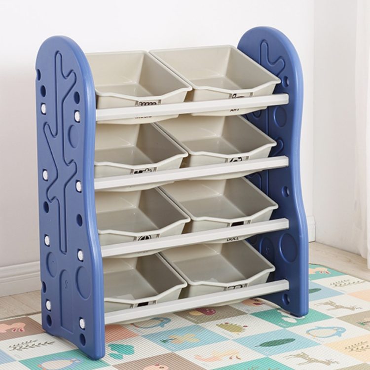 Plastic Bookcase for Books and Toys Blue QD038-BLU