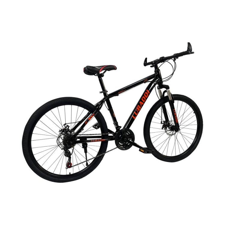 26″ Lubaoqi Mountain Hardtail Disc Brake Bike Black Red LBQ-650B-BKR
