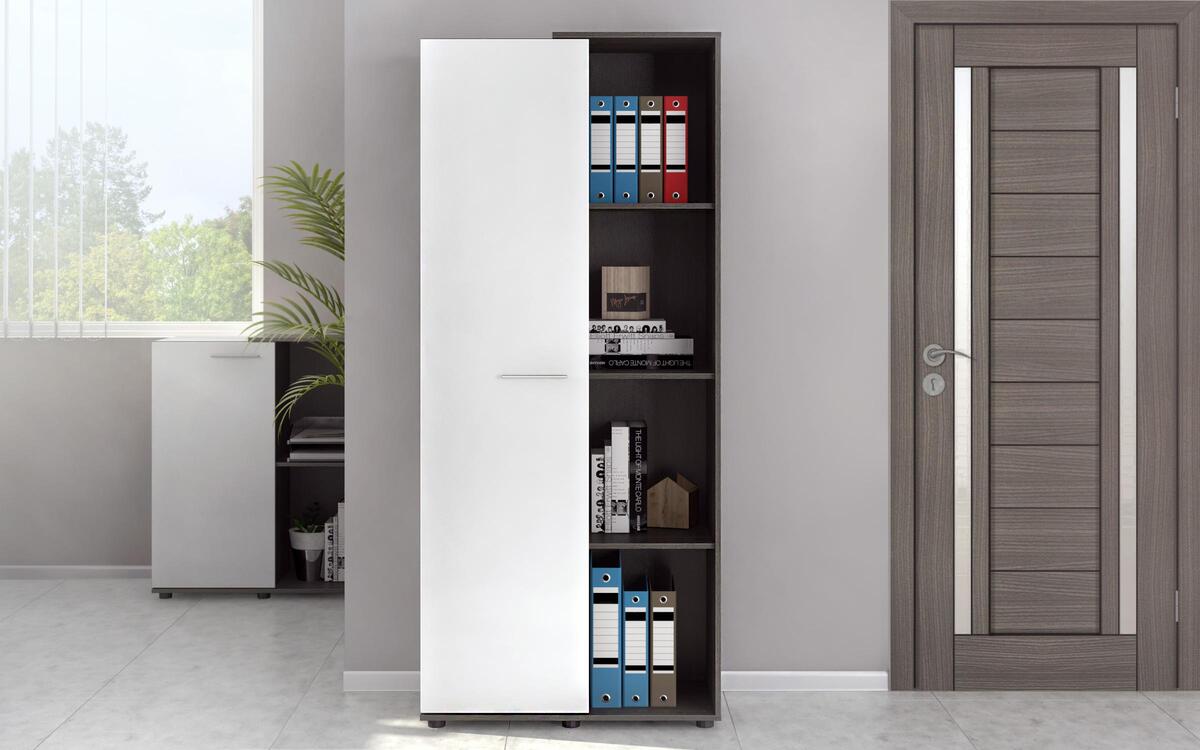 Office composition Rustico 8433 oak anthracite + white glossy