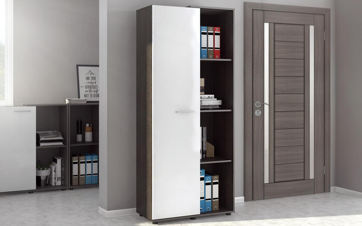 Office composition Rustico 8433 oak anthracite + white glossy