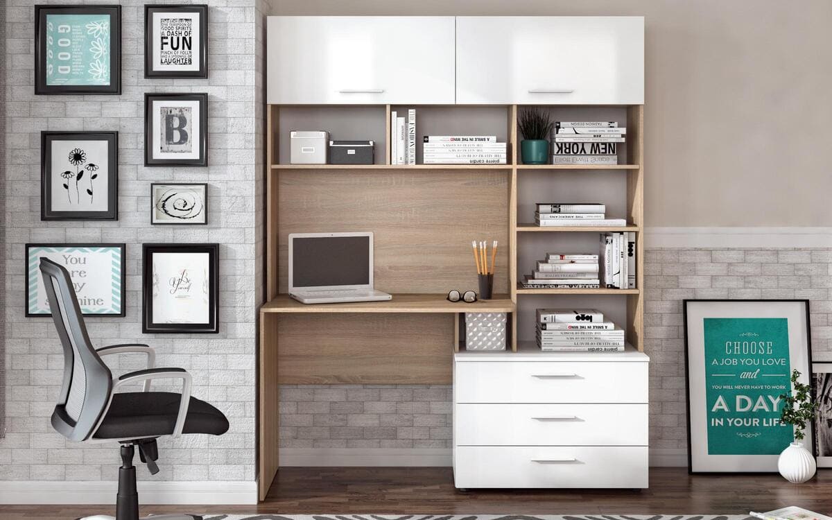 Office + composition Diesel 4824 oak sonoma + white glossy