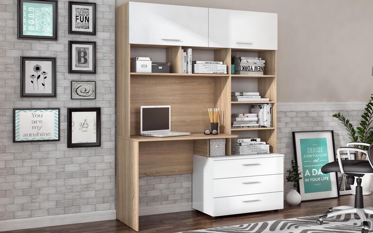 Office + composition Diesel 4824 oak sonoma + white glossy