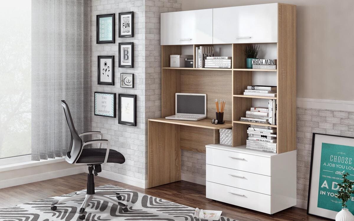 Office + composition Diesel 4824 oak sonoma + white glossy