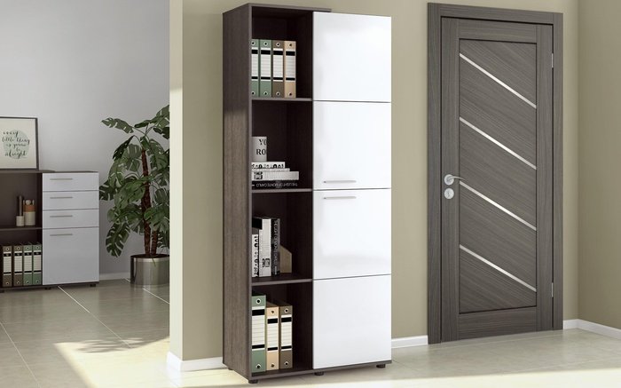 Office composition Rashica 4631 anthracite oak + white gloss
