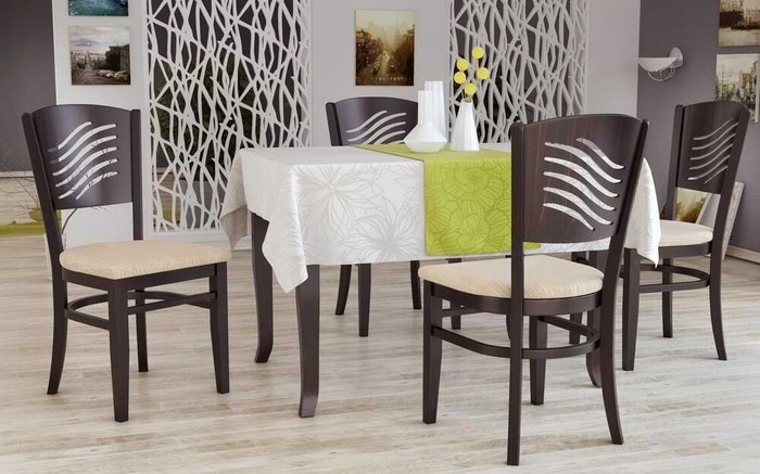 Chair Carson 2894 wenge with beige seat