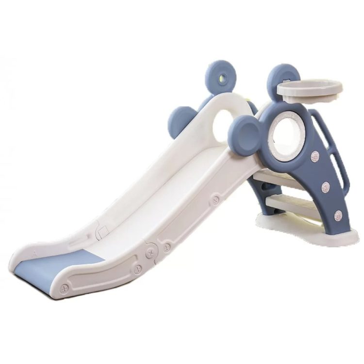 Plastic Children's Slide with Mickey Mouse-type Basket Blue HM006-BLU