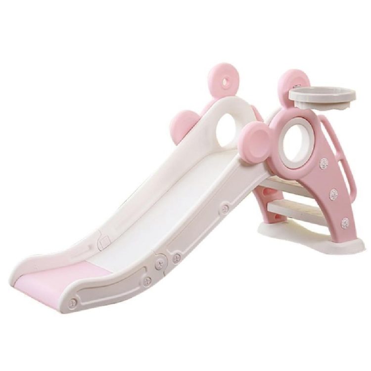 Plastic Children's Slide with Mickey Mouse-type Basket Pink HM006-PN