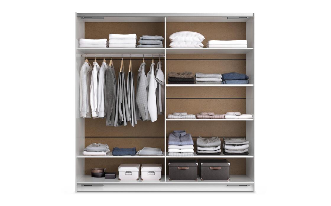 Wardrobe Verde 3125 white + black glossy