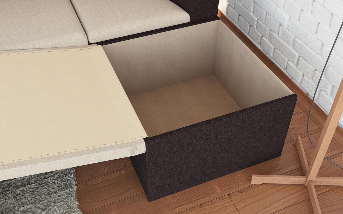 Corner sofa Versi 3540 beige + dark brown