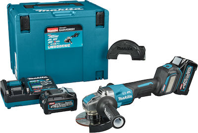 Makita Angle Grinder 125mm 40V Battery 2x4Ah with Speed Control GA044GM201